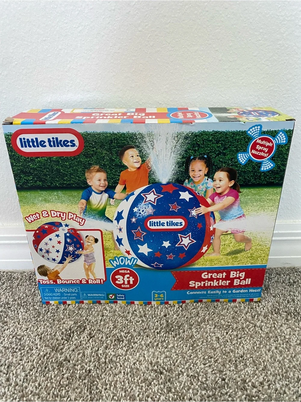 Brand new Great Big Sprinkler Ball – Red, White & Blue outdoor water toy